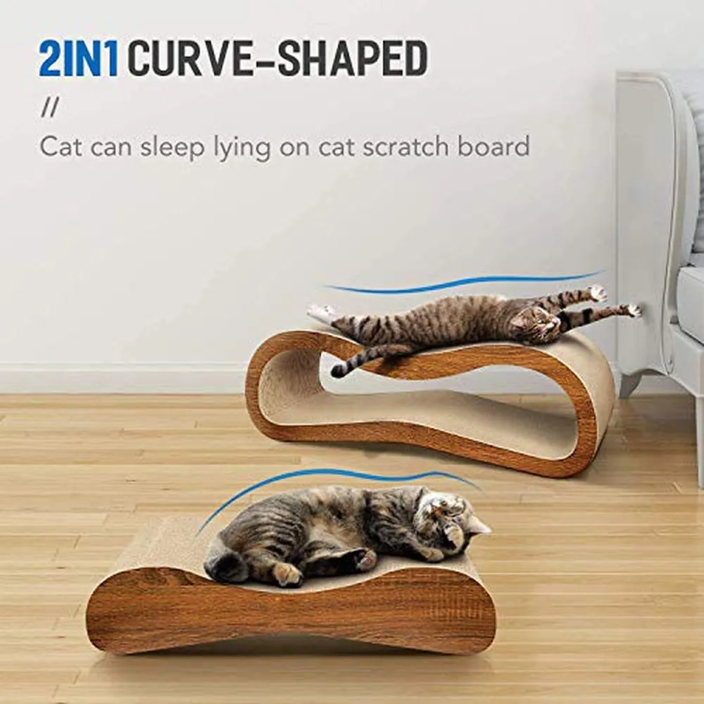 2 in 1 Cat Scratcher Cardboard Lounge Bed