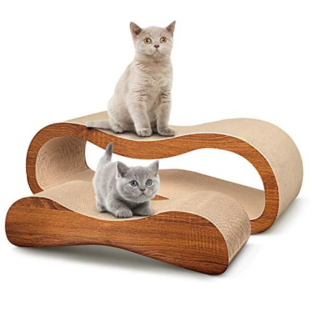 2 in 1 Cat Scratcher Cardboard Lounge Bed