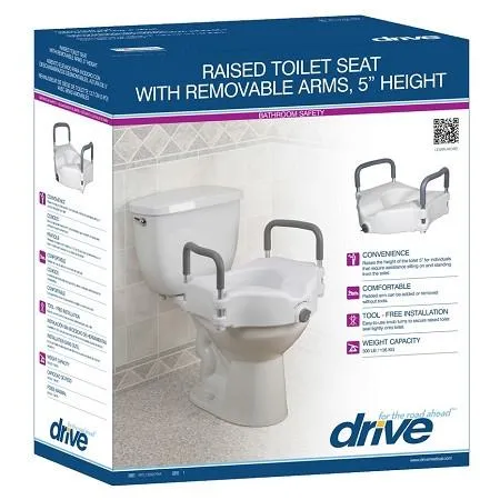 2-in-1 Locking Raised Toilet Seat with Tool-free Removable Arms