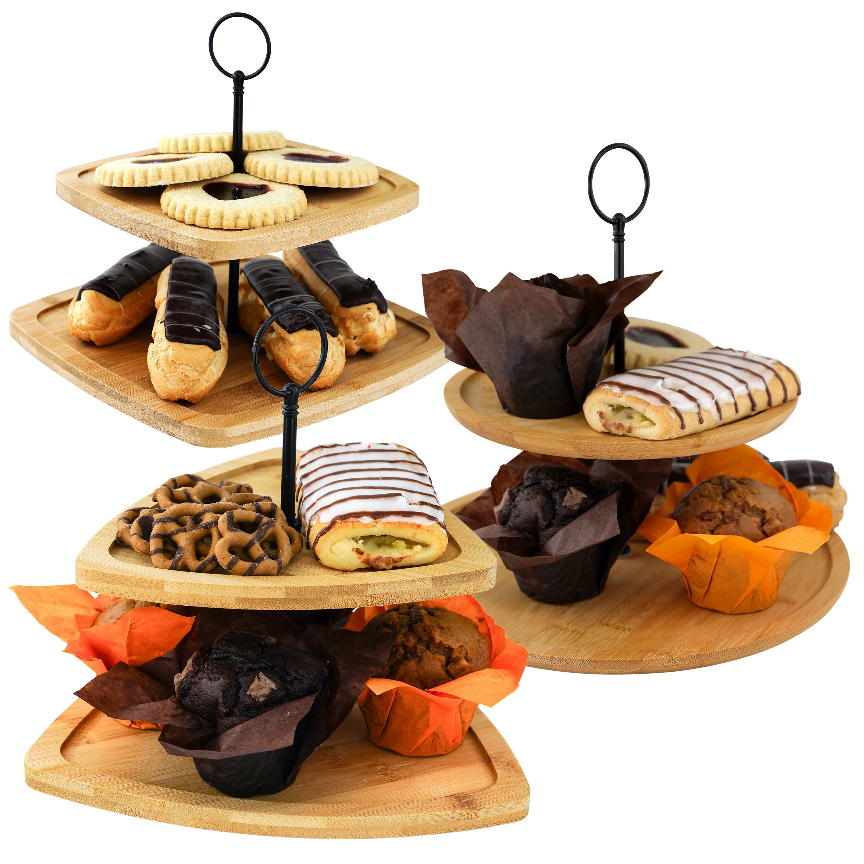 2 Tier Wooden Serving Stand