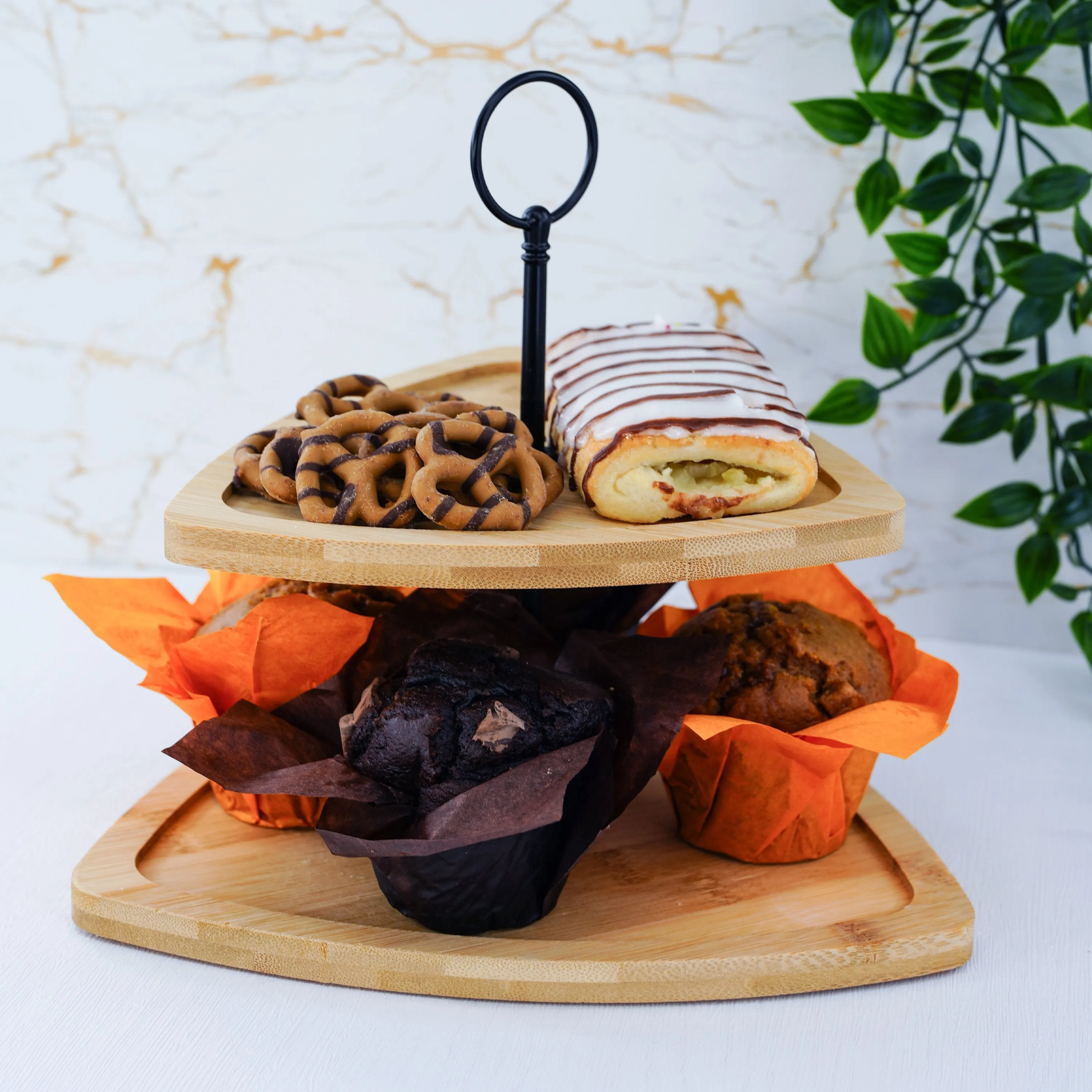 2 Tier Wooden Serving Stand