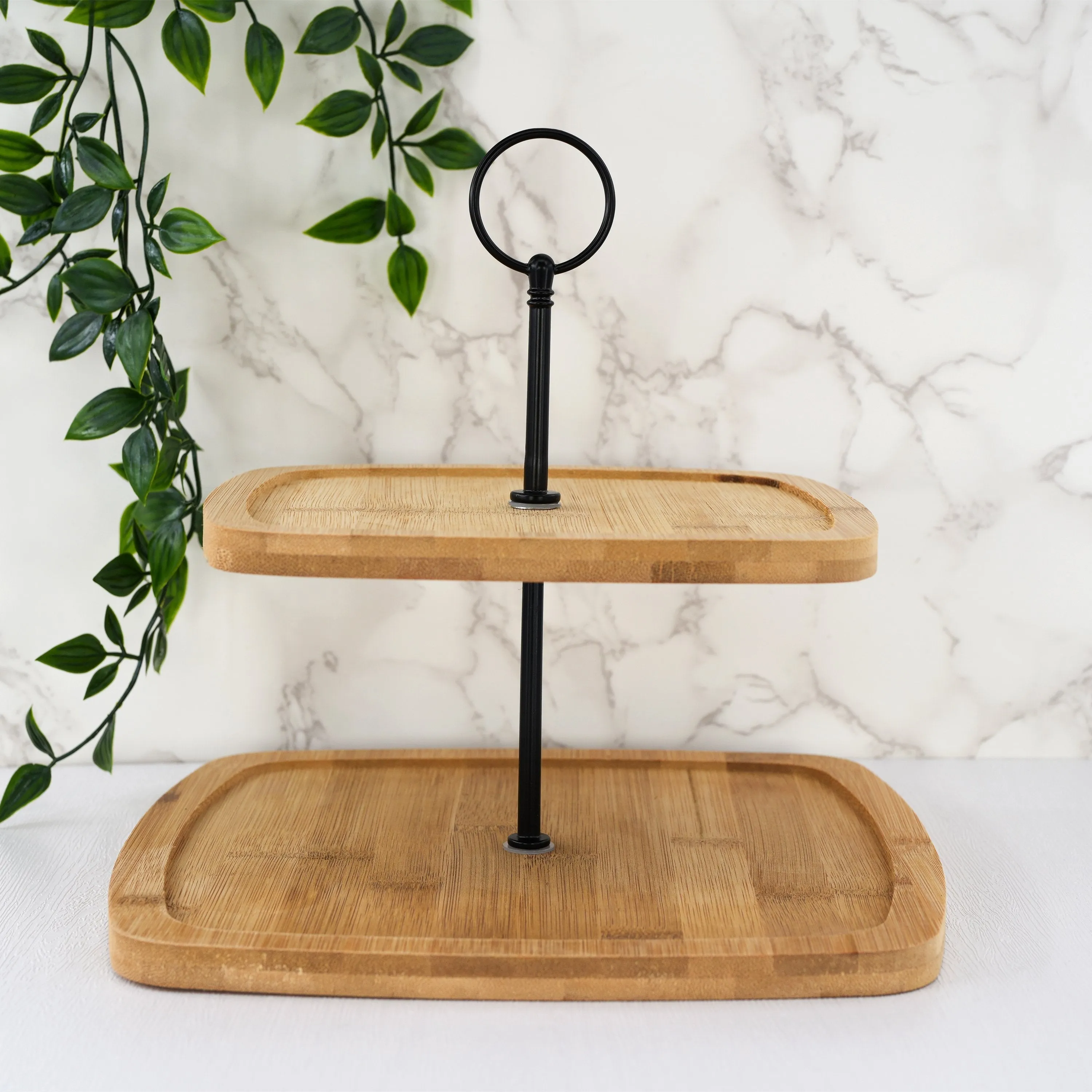 2 Tier Wooden Serving Stand