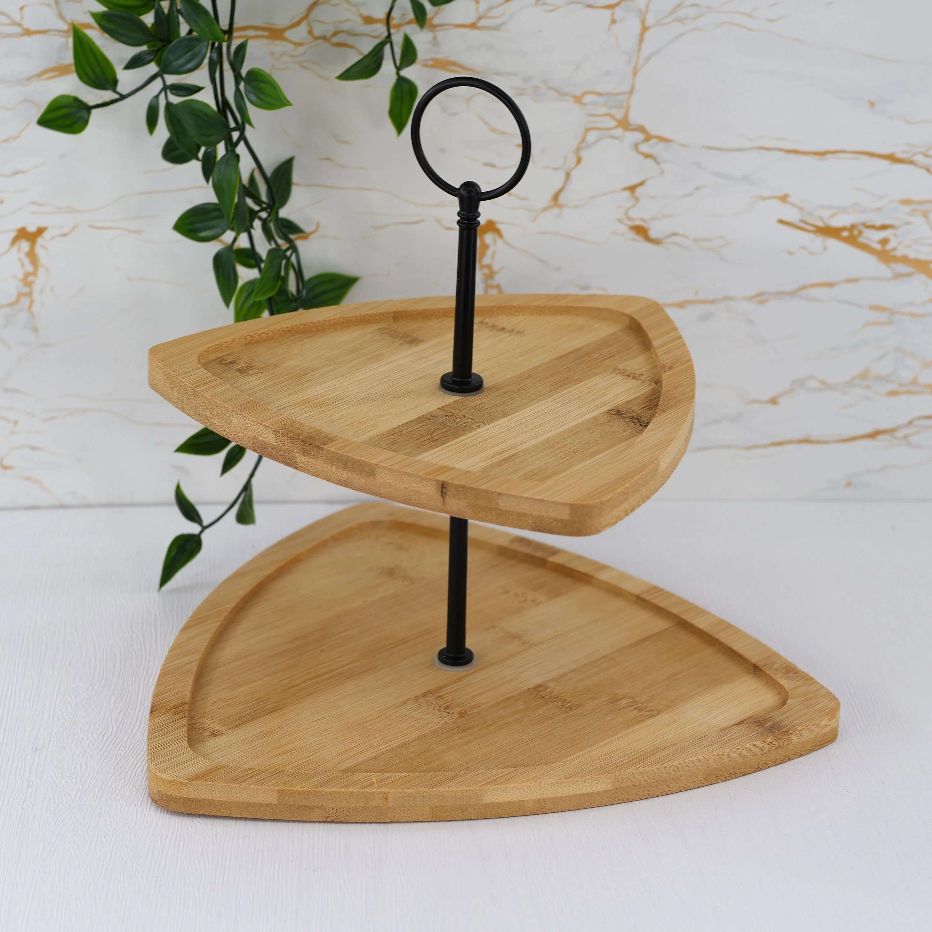 2 Tier Wooden Serving Stand