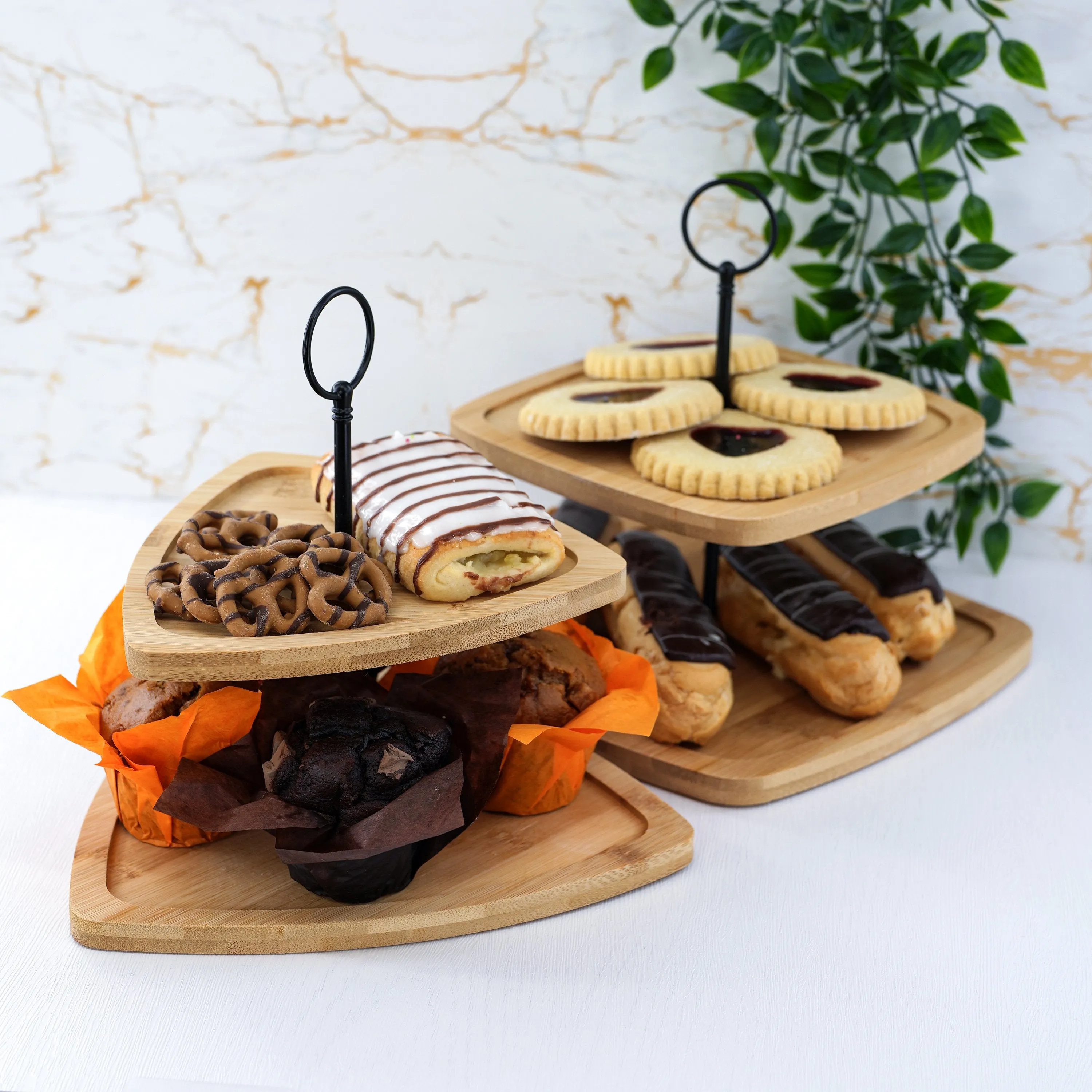 2 Tier Wooden Serving Stand