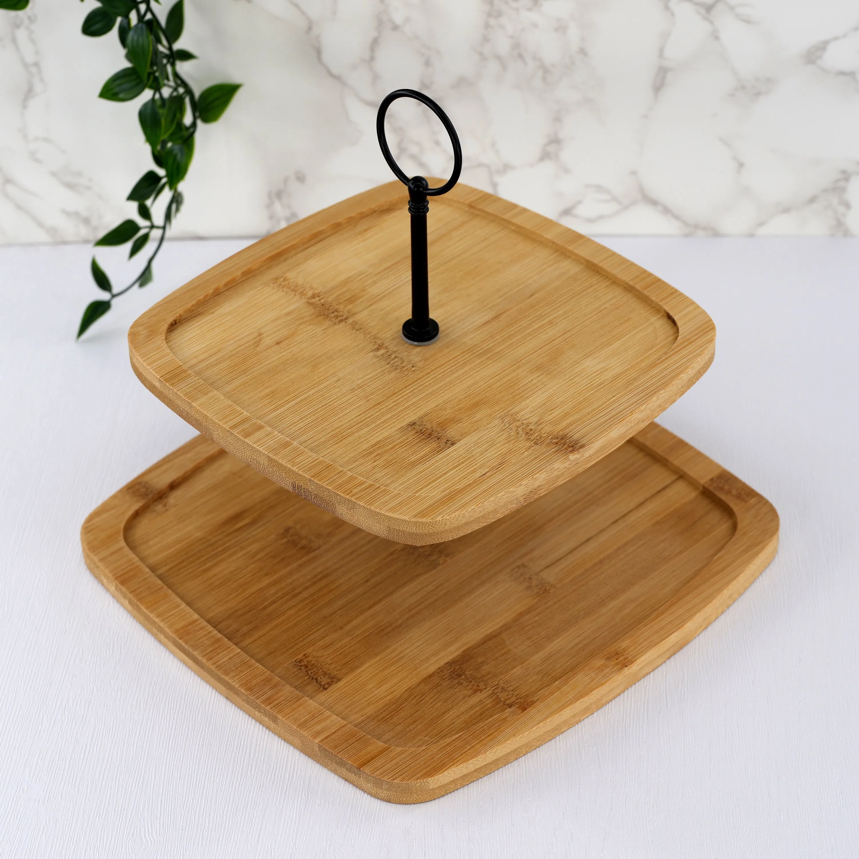 2 Tier Wooden Serving Stand