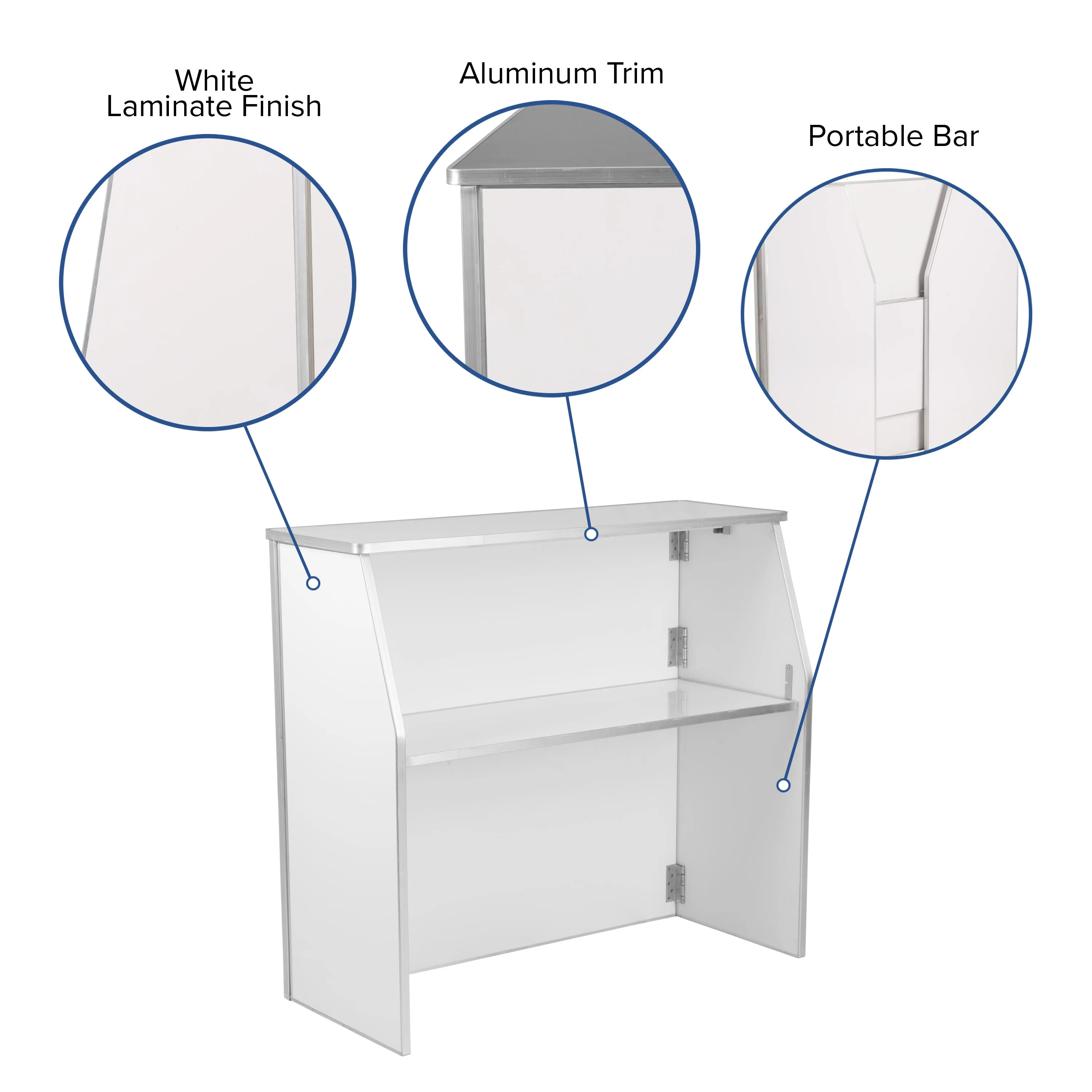 4' Laminate Foldable Bar - Portable Event Bar