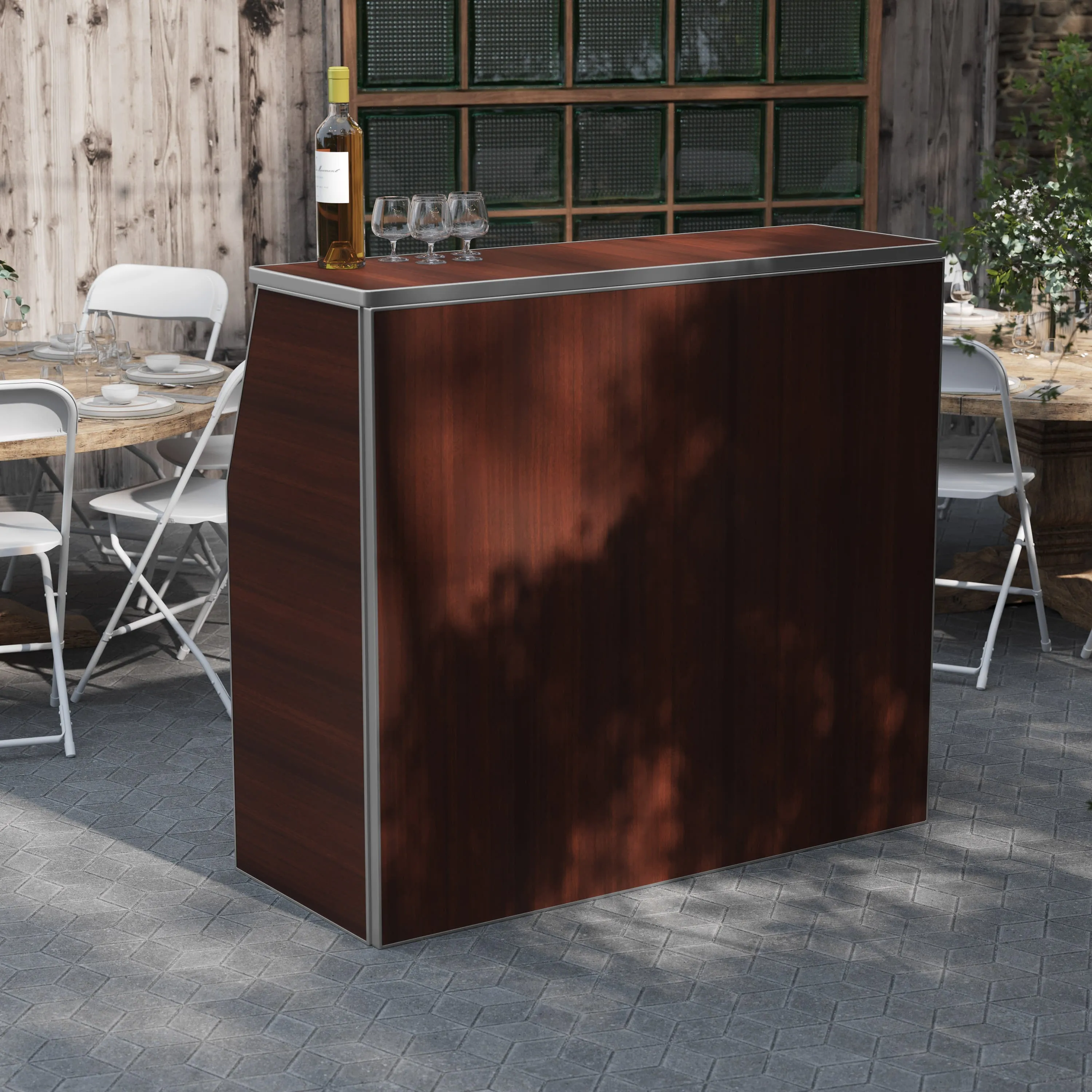 4' Laminate Foldable Bar - Portable Event Bar