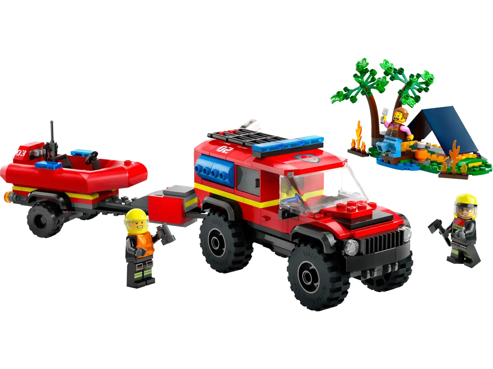 4x4 Fire Truck with Rescue Boat