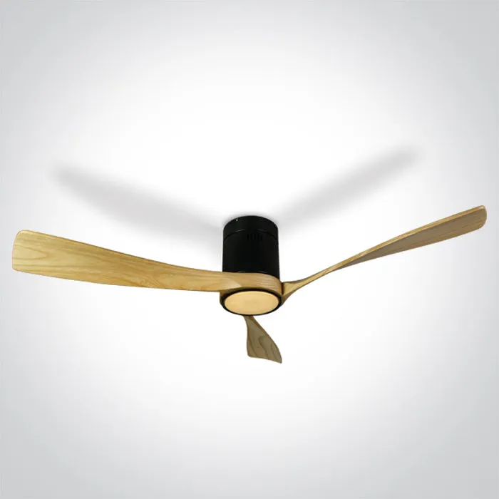 6314LC/B/V - Ceiling mounted fan complete with light wood blades.