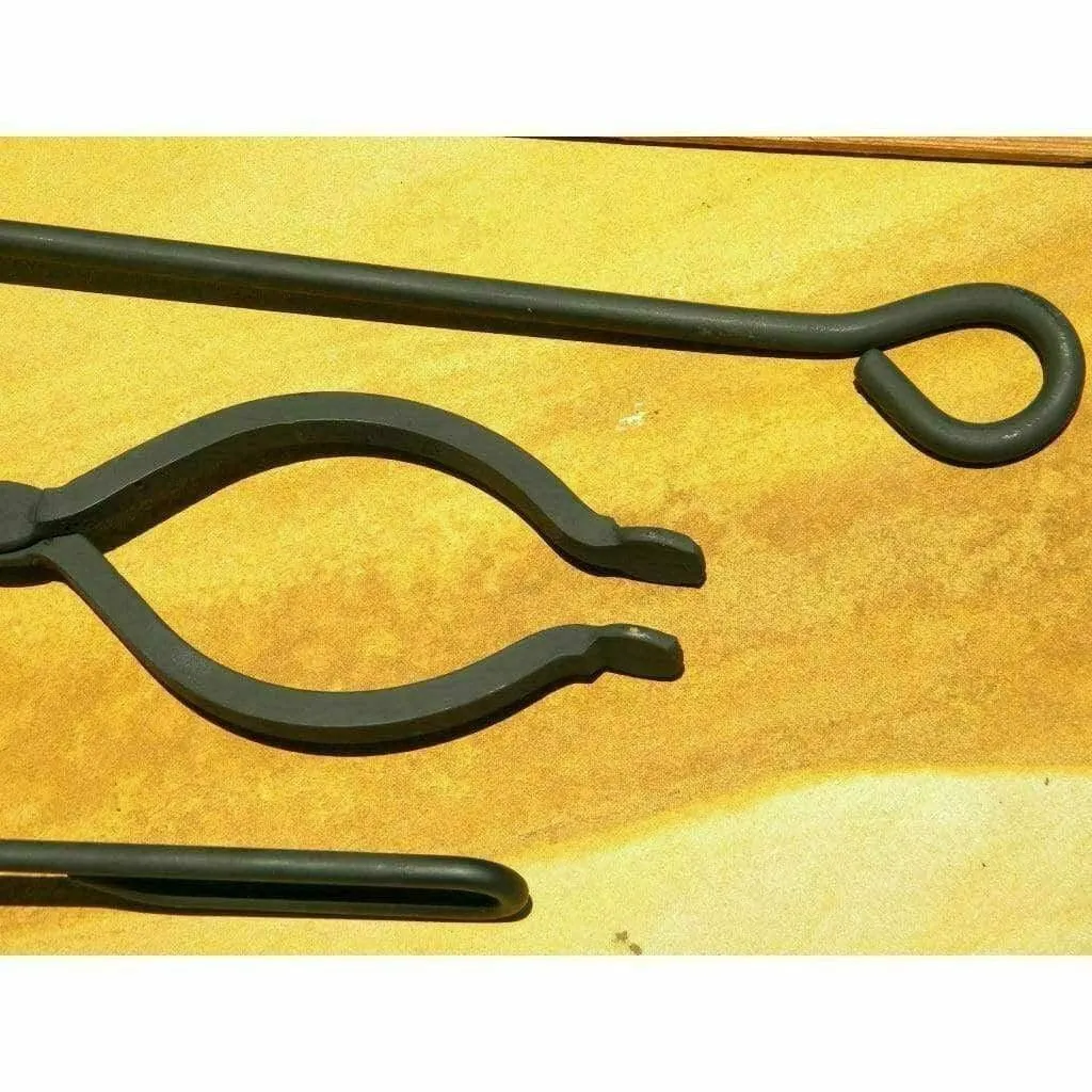 Amish Fire Tools -Ash Shovel, Fire Poker & Log Tongs