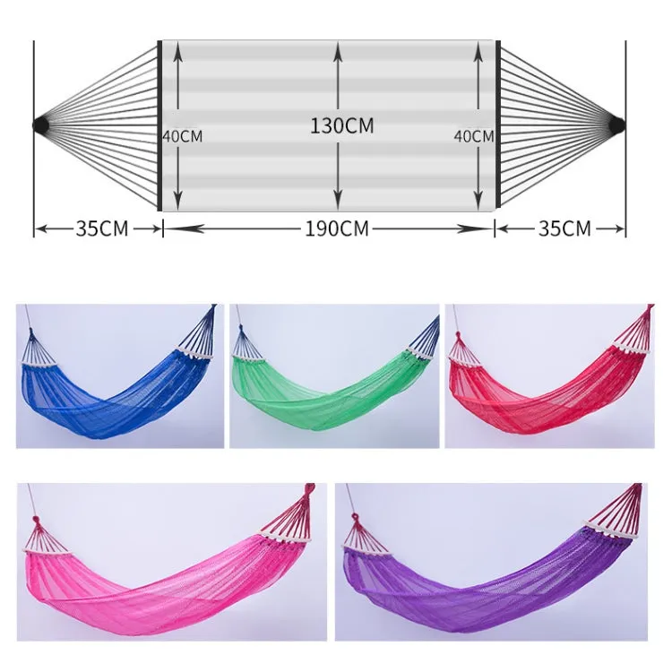 Bending Ice Silk Mesh Hammock Outdoor Hanging Bed Camping  Anti-Sidewall Hammock Swing, Size: 190x130 cm( Pink)