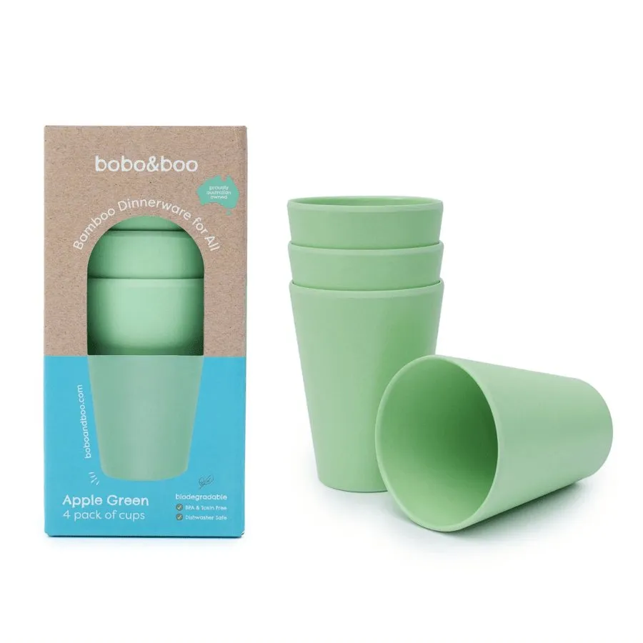 Bobo & Boo BIG Kid-Sized Bamboo Single Cup (480mL) - Apple Green