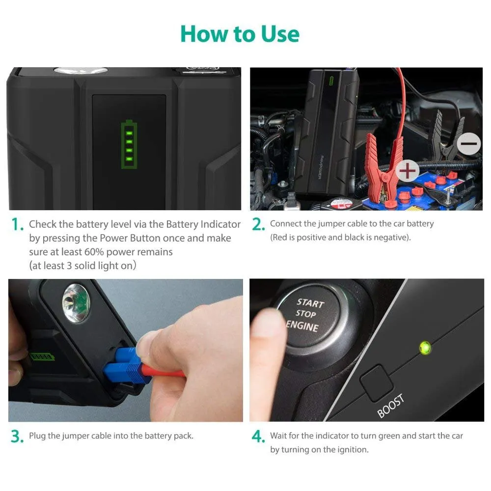 Car Jump Starter 1000A Peak