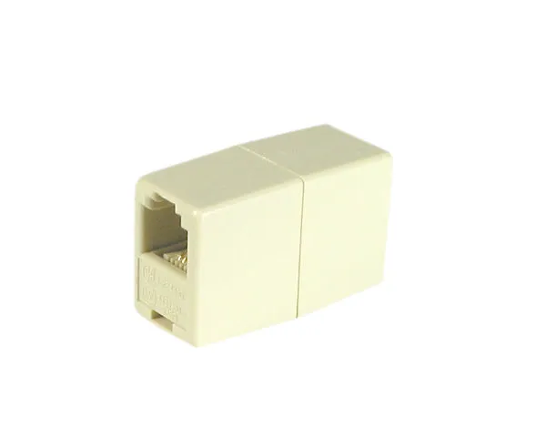 CAT3 In-Line Coupler, RJ11 / RJ12 4C6P/6C6P, Rollover Design - Ivory