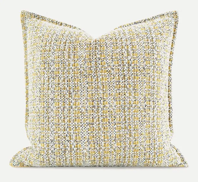 Contemporary Modern Sofa Pillows, Large Yellow Decorative Throw Pillows, Large Square Modern Throw Pillows for Couch, Simple Throw Pillow for Interior Design