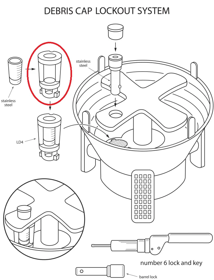 Debris Cap for Water Valve Boxes - Blue Handle (Stock)