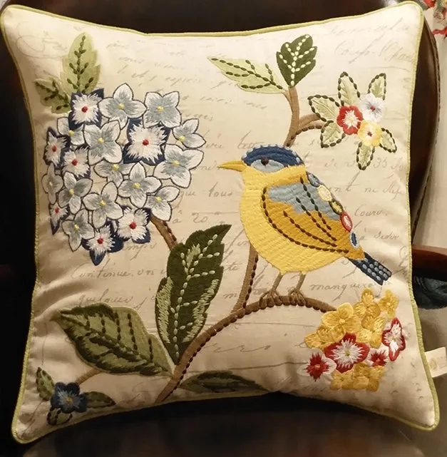 Decorative Throw Pillows for Couch, Bird Pillows, Pillows for Farmhouse, Sofa Throw Pillows, Embroidery Throw Pillows, Rustic Pillows