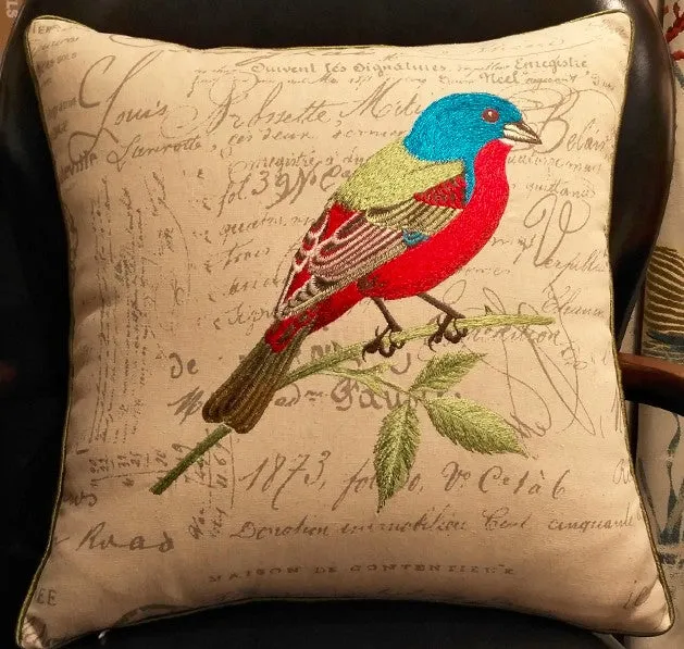 Decorative Throw Pillows for Couch, Bird Pillows, Pillows for Farmhouse, Sofa Throw Pillows, Embroidery Throw Pillows, Rustic Pillows