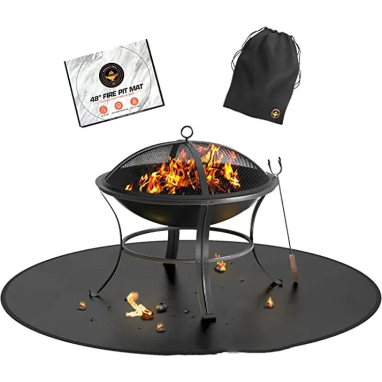 Fireproof Grill Mat Fiberglass High Temperature Resistant Camping Mat 32 Inches