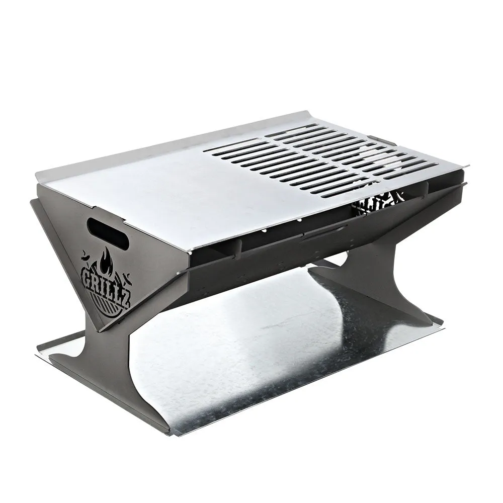 Foldable Steel Fire Pit BBQ Grill - Portable | Grillz