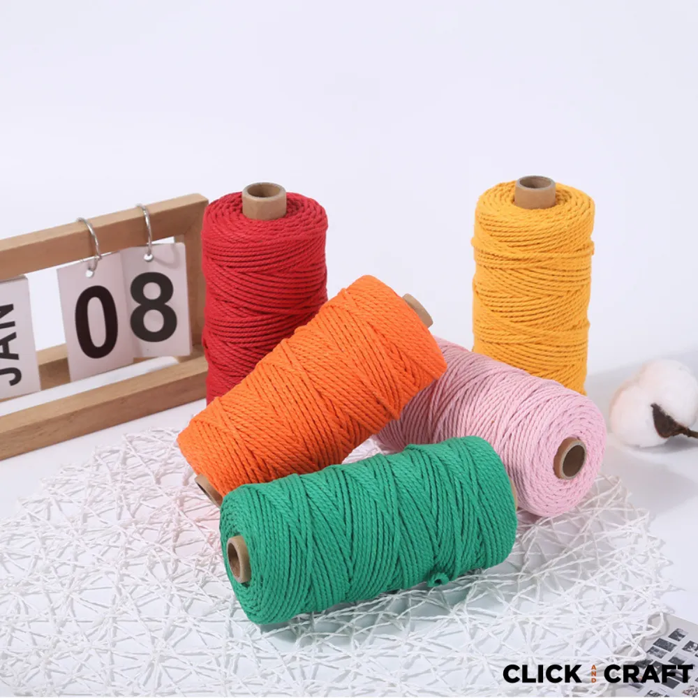 Ginger Macrame Cords | 3-Strand 100% Cotton Cords 100m/109yd