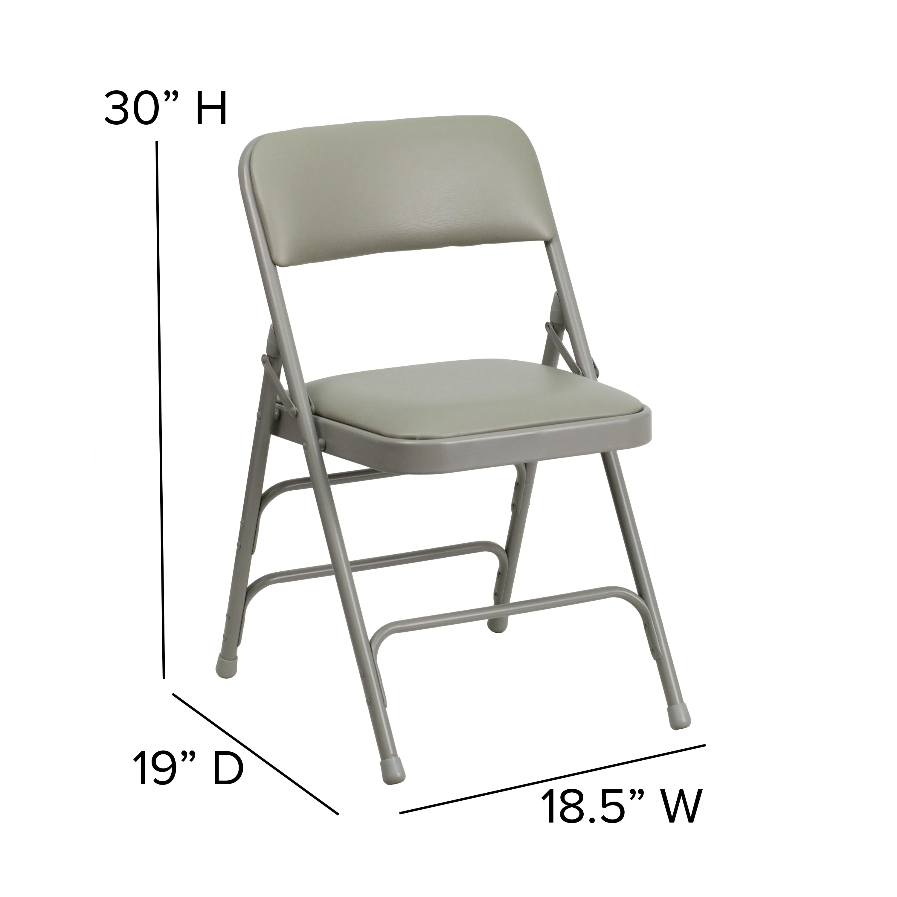 Gray Vinyl Folding Chair 2-HA-MC309AV-GY-GG