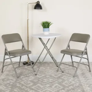 Gray Vinyl Folding Chair 2-HA-MC309AV-GY-GG