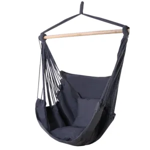 Hammock Chair Outdoor Camping Hanging Hammocks Cushion Pillow Grey