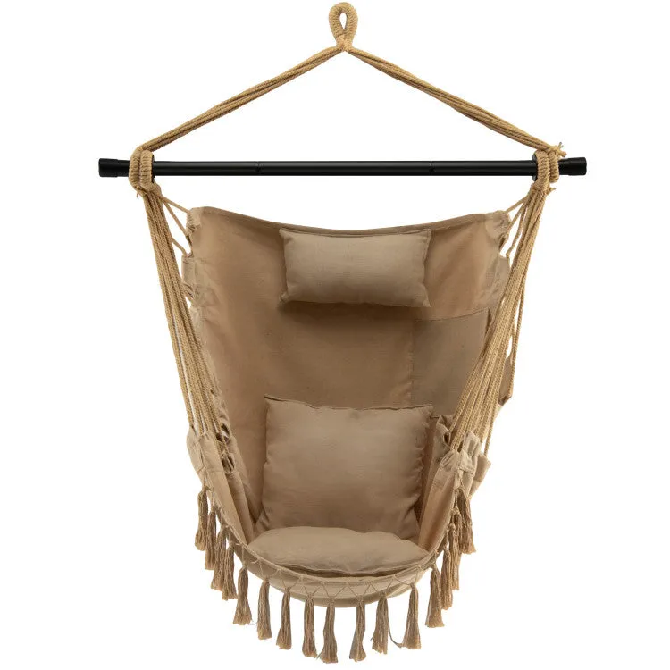 Hanging Rope Swing Chair with Soft Pillow and Cushions(clearance)