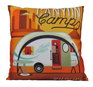 Happy Camper | White | Pillow Cover | Camper Decorations | Throw Pillow | Vintage Camper | Camper Gifts | Camper Decor | Gift Ideas