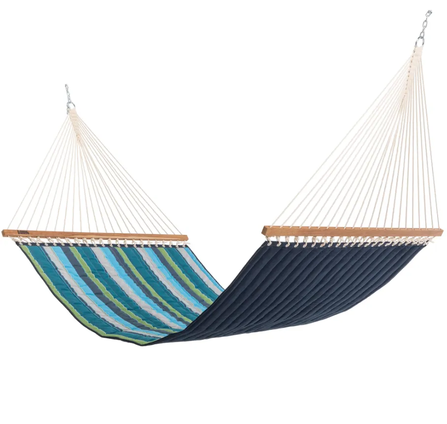 Hatteras Hammocks Large Quilted Fabric Hammock - Sunbrella Expanded Calypso