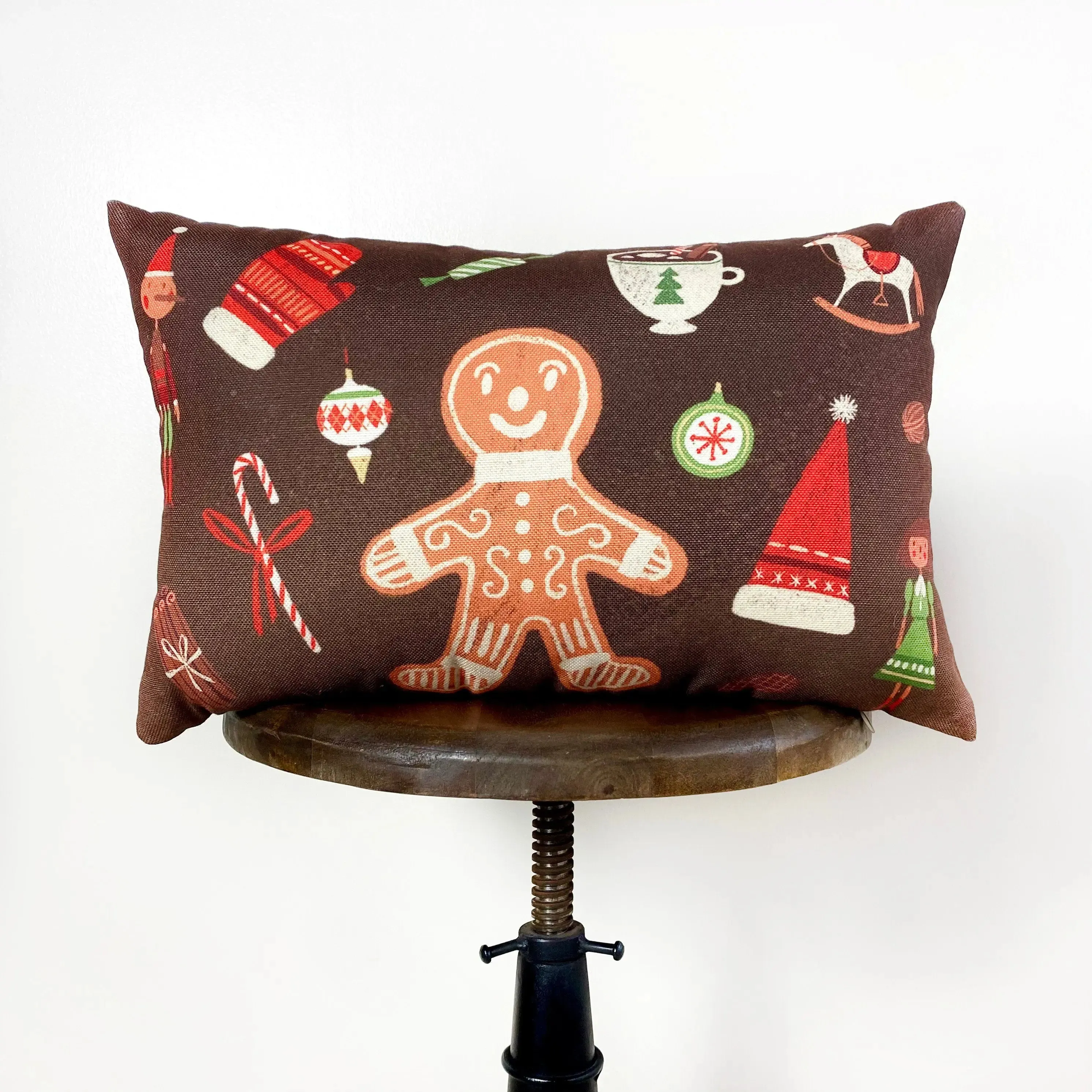 Iced Gingerbread Man | Christmas Throw Pillow | 12x18 18x12 | Rustic Home Decor | Rustic Christmas Decor | Farmhouse Decor | Room Decor