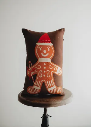 Iced Gingerbread Man | Christmas Throw Pillow | 12x18 18x12 | Rustic Home Decor | Rustic Christmas Decor | Farmhouse Decor | Room Decor