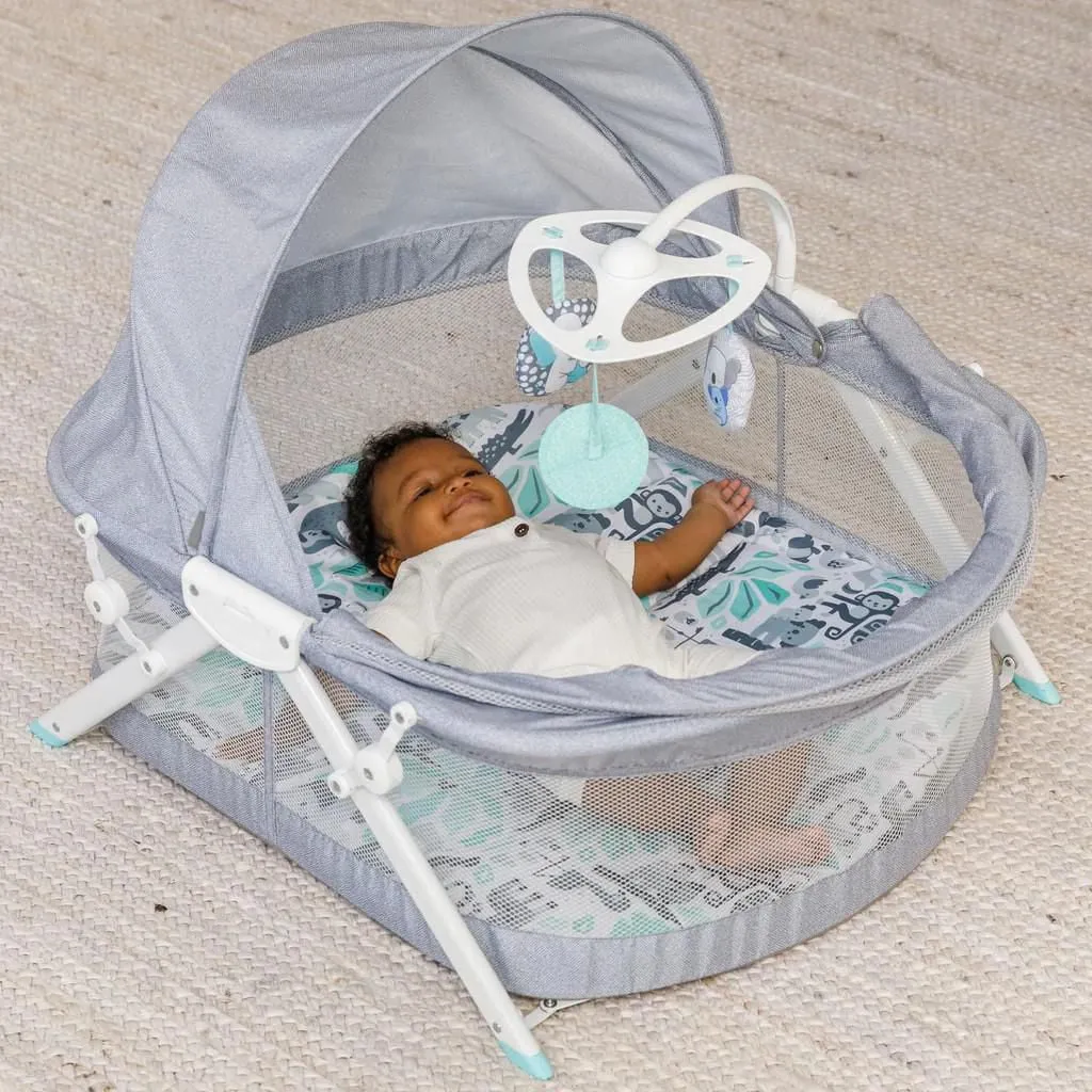 Infantino Sweet Dreams Fold & Go Bassinet Grey Birth to 9 months