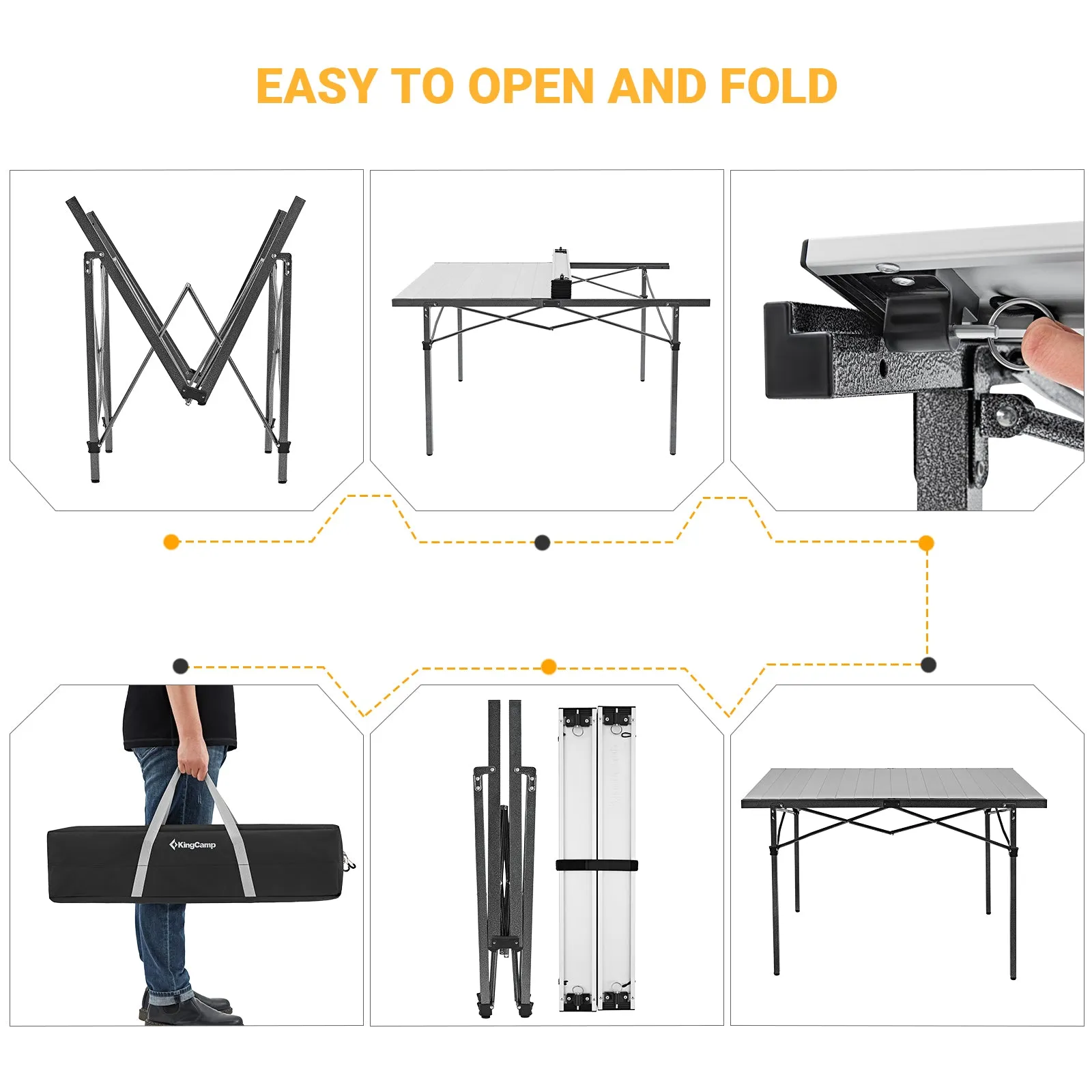 KingCamp Folding Roll up Table for 4-6 Person