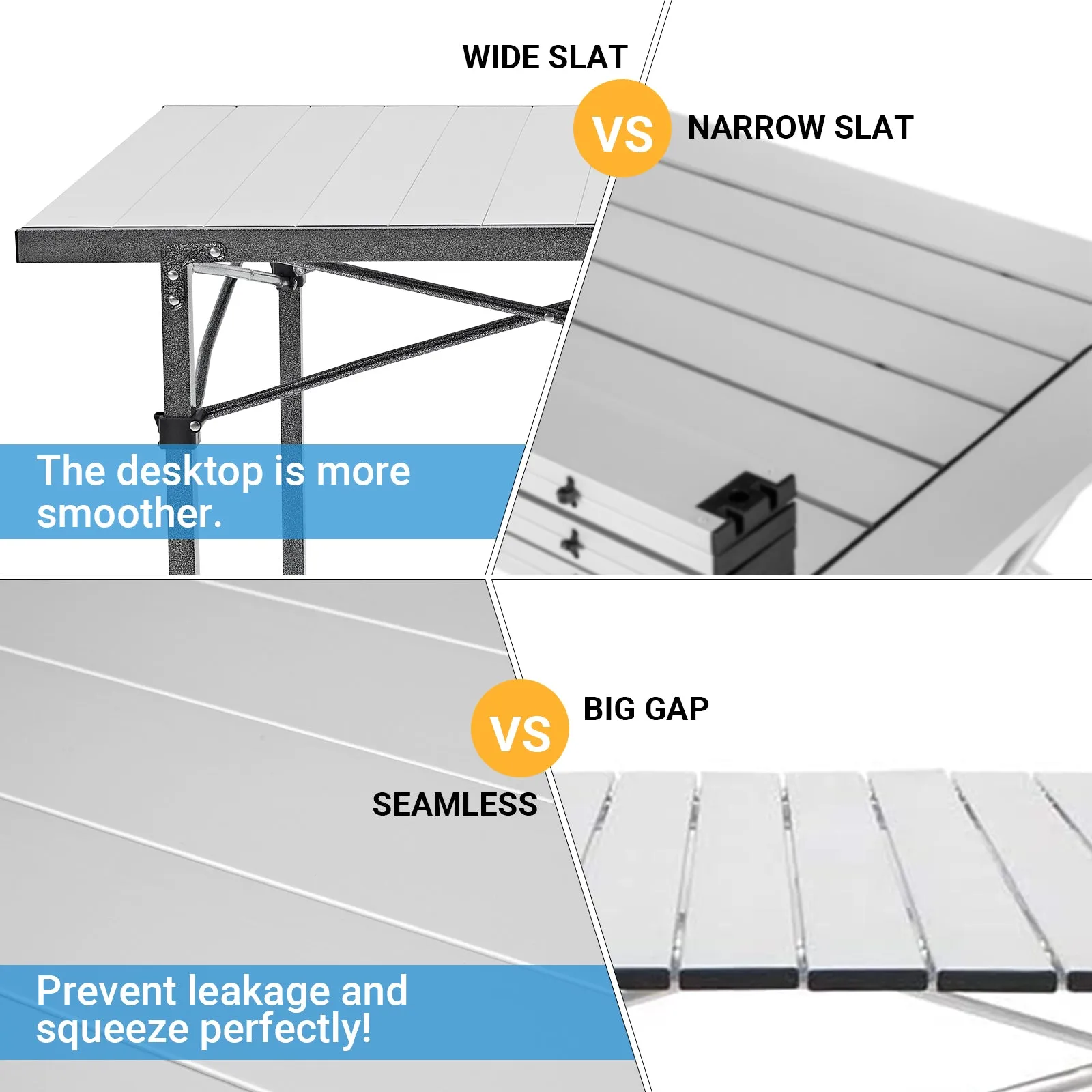 KingCamp Folding Roll up Table for 4-6 Person