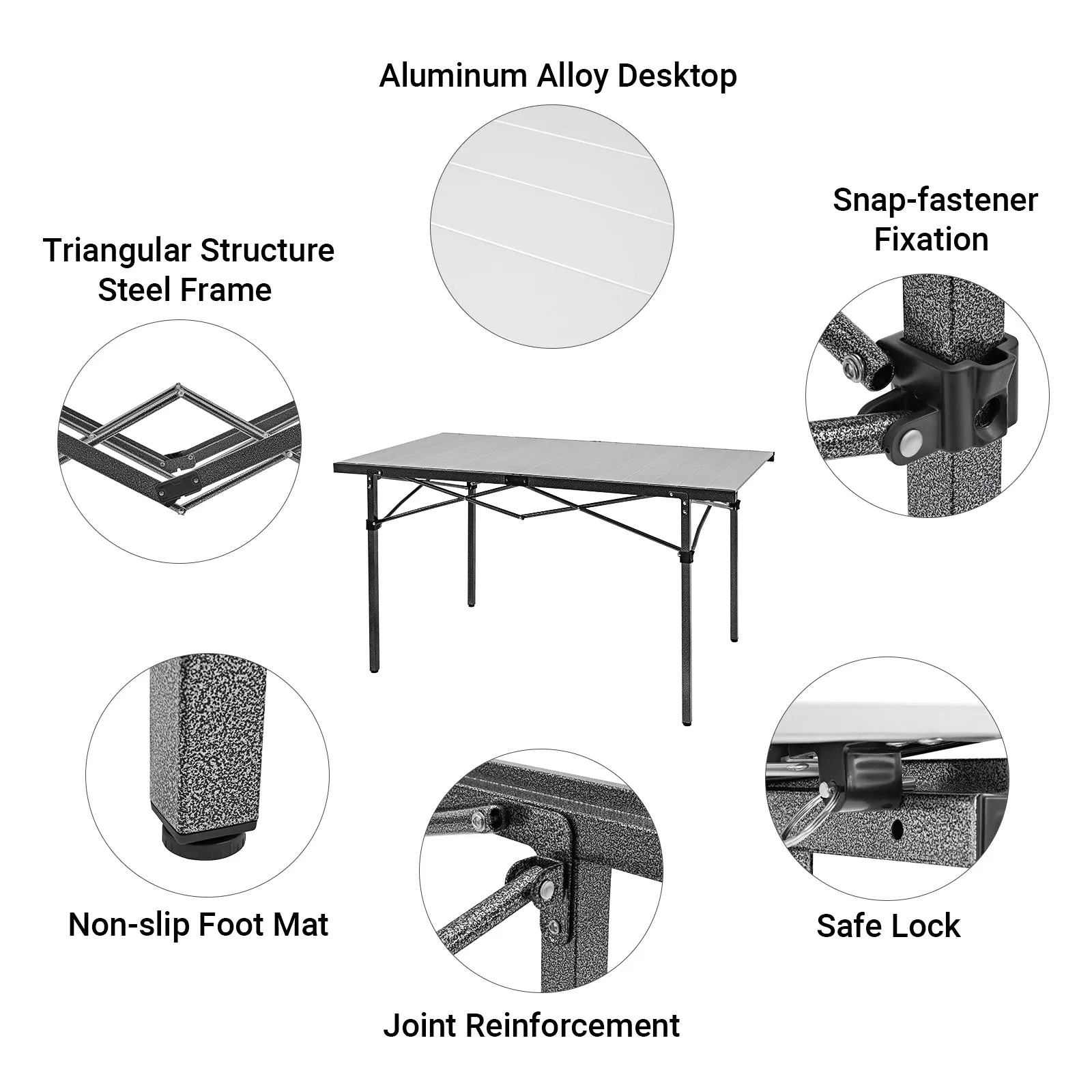 KingCamp Folding Roll up Table for 4-6 Person