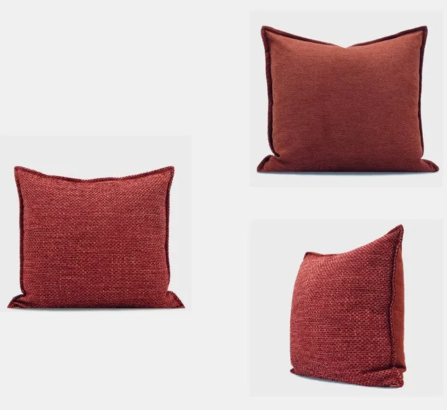 Large Square Modern Throw Pillows for Couch, Red Contemporary Modern Sofa Pillows, Simple Decorative Throw Pillows, Large Throw Pillow for Interior Design