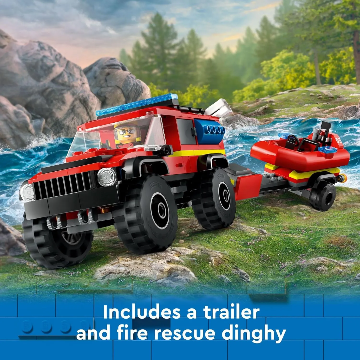 Lego 60412 - City 4x4 Fire Truck with Rescue Boat