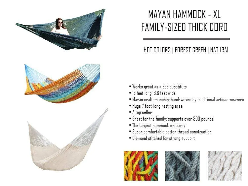 Mayan Hammock - XL Family-sized Thick Cord