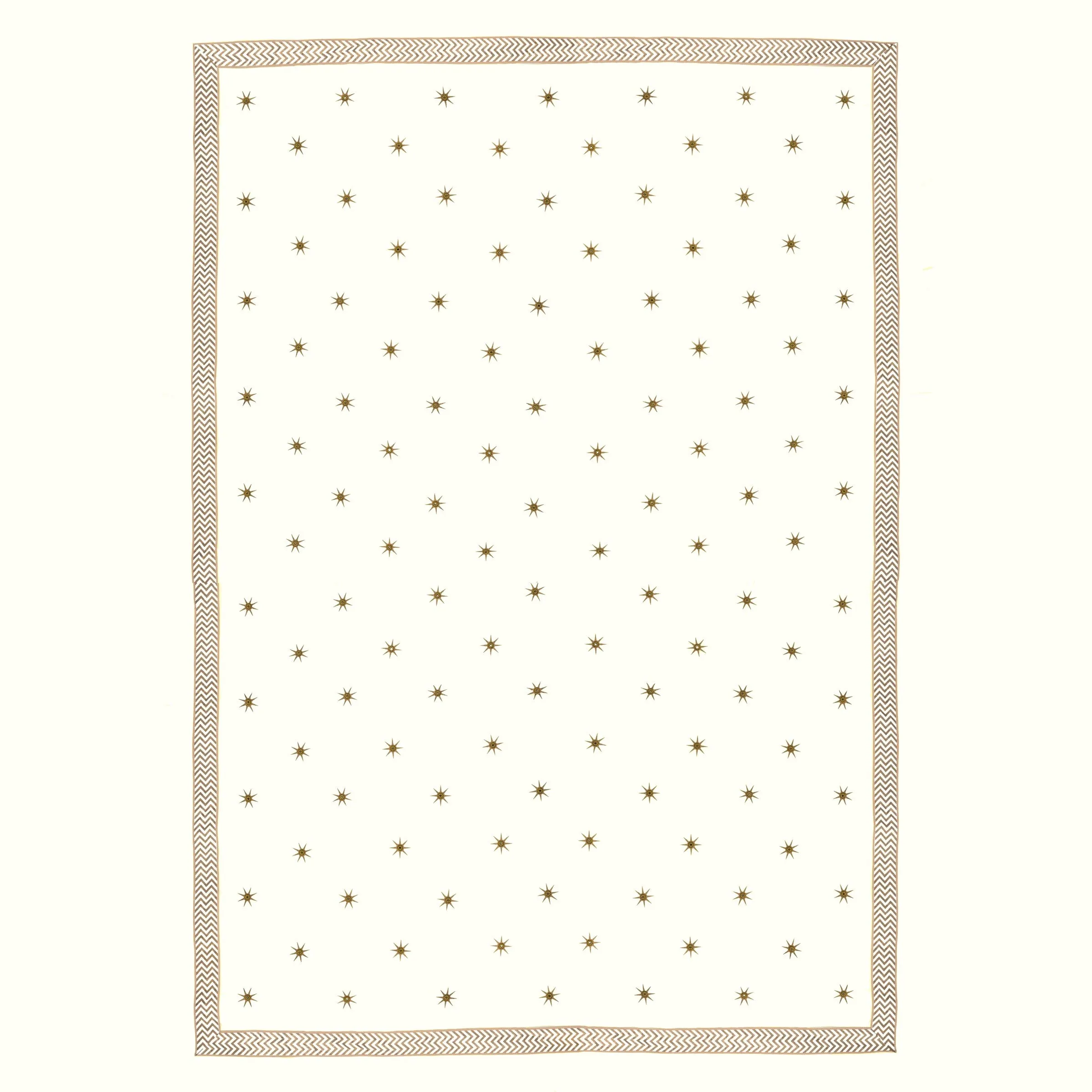 Metal Frame Raj 2m Wall - Gold Star - Cream