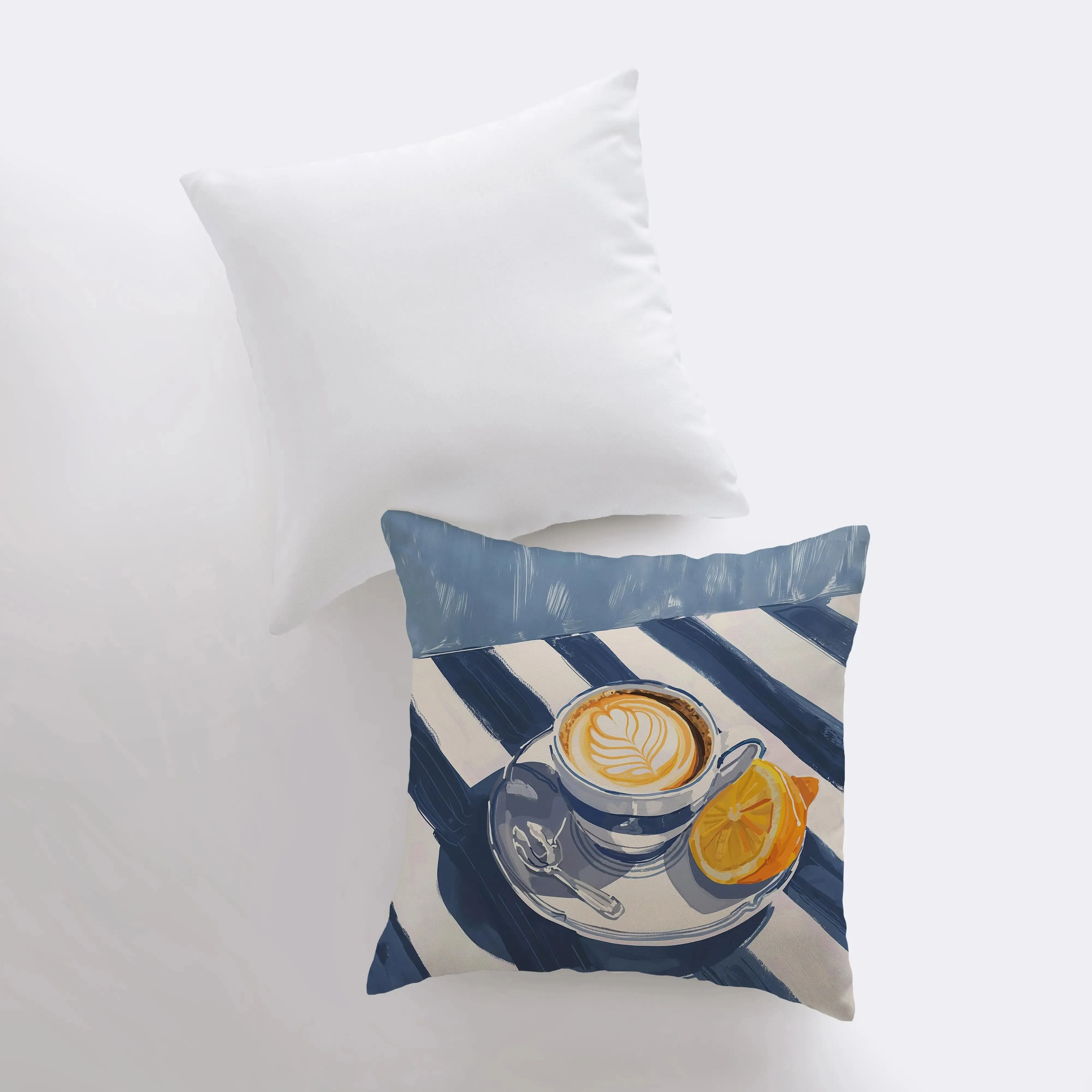 Morning Latte | Gouache Painting | Latte Picnic | Coffee | Food Pillow | Still Life | Throw Pillow | Home Decor | Gift for Her |Pillow Cover