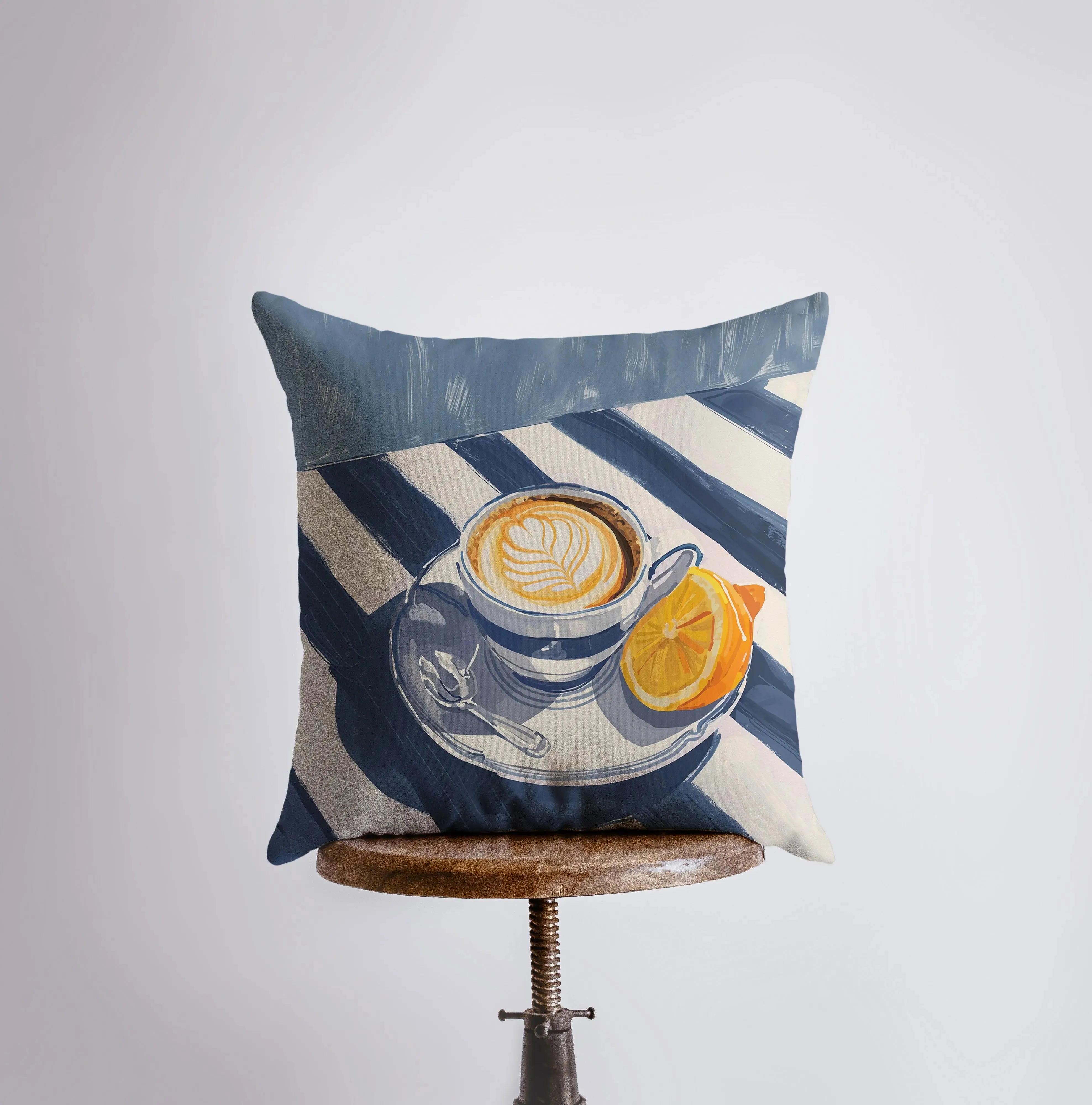 Morning Latte | Gouache Painting | Latte Picnic | Coffee | Food Pillow | Still Life | Throw Pillow | Home Decor | Gift for Her |Pillow Cover