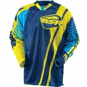 MSR NXT Motocross Jersey Navy Cyan Yellow