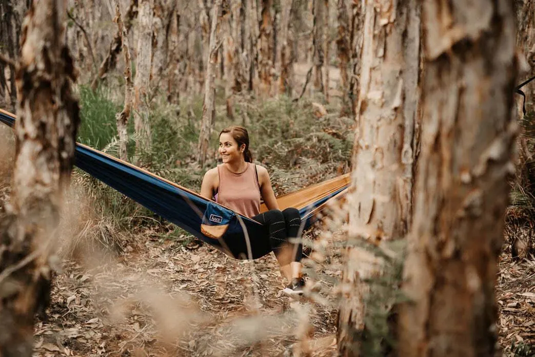 NAKIE RIVER BLUE - RECYCLED HAMMOCK WITH STRAPS