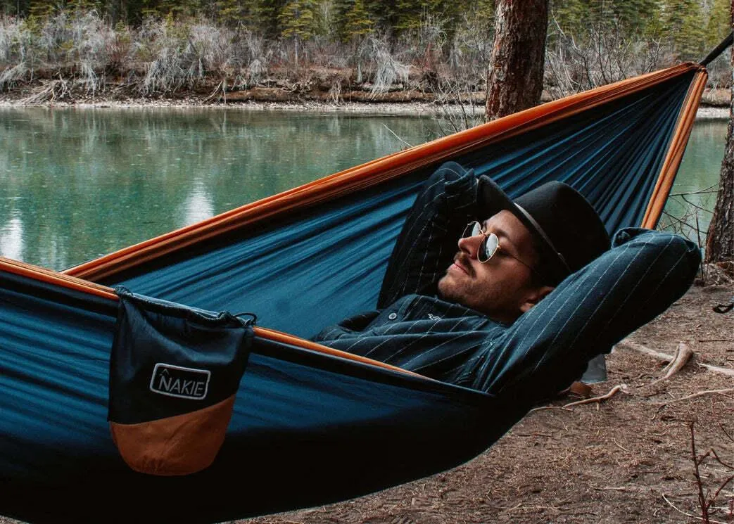 NAKIE RIVER BLUE - RECYCLED HAMMOCK WITH STRAPS