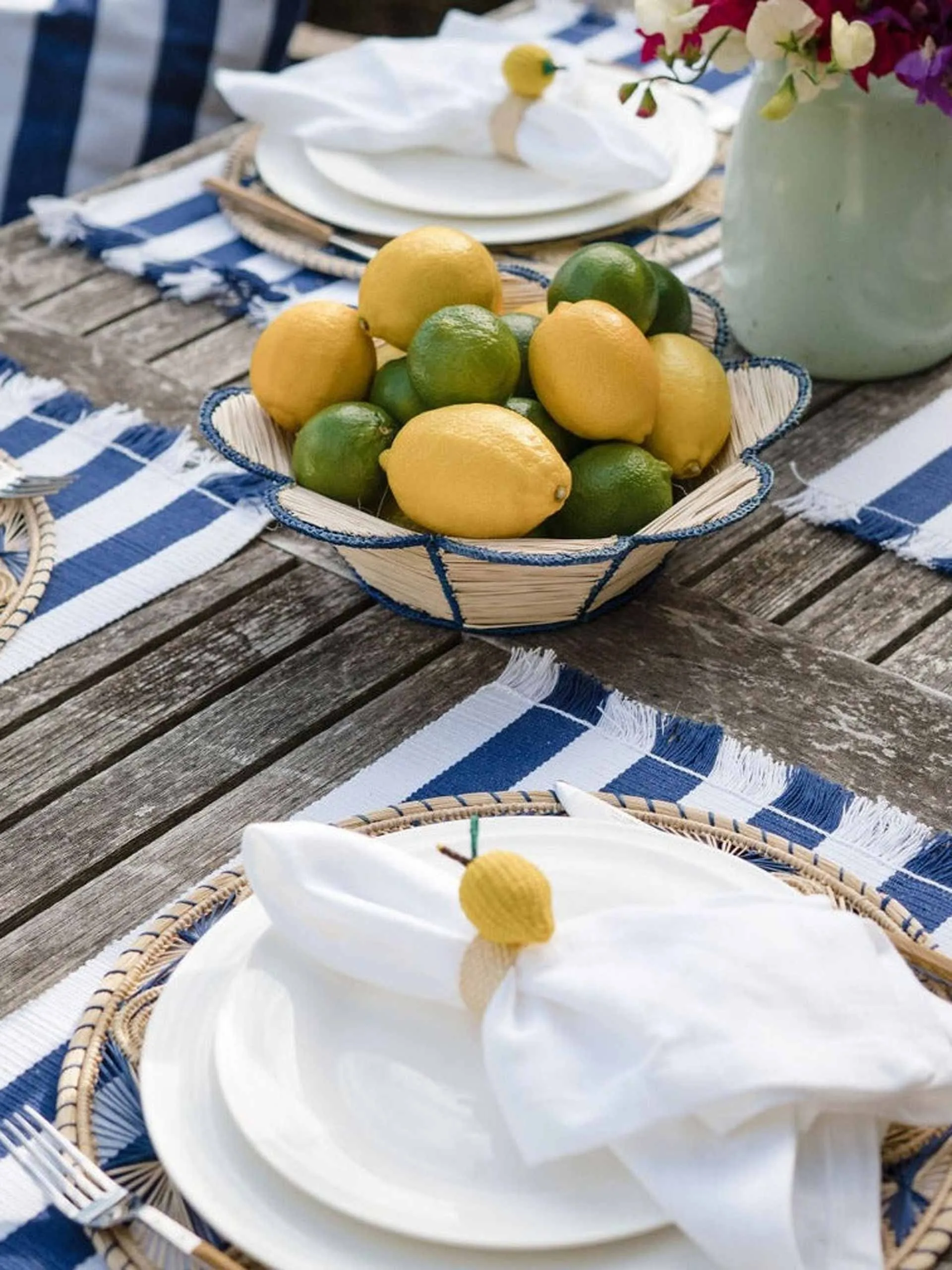 Olivia striped woven placemats (set of 2)