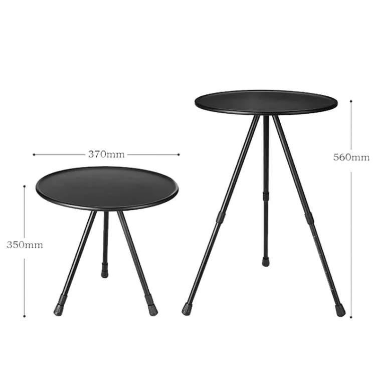 Outdoor Aluminum Alloy Folding Small Round Table Portable Liftable Camping Table, Color: Black