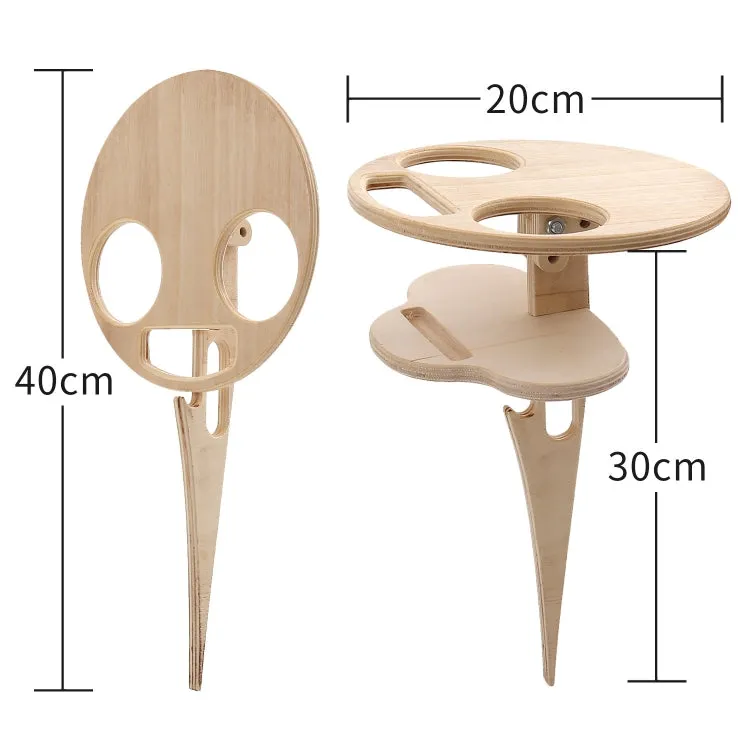 Outdoor Portable Folding Wine Table Outdoor Beach Table, Colour: Double Layer Wood Color