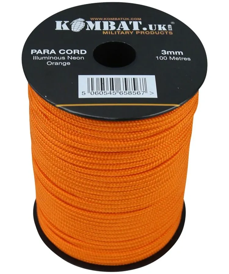 ParaCord on reel - 100m Neon Orange